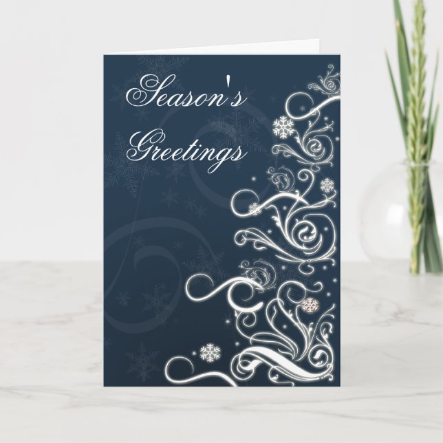 Cartes de voeux de Noël Festif Bleu (Devant)