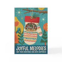 Cartes de vœux de Noël Joyeuses Melodies Mitaines