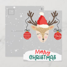 Cartes de vœux de Noël Joyeux Renne Fêtes de fin d