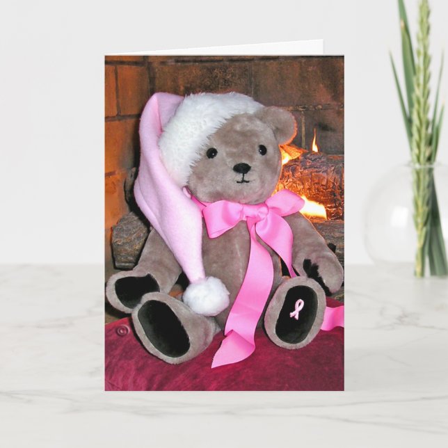Cartes de voeux de Noël - ours en teddy en casquet (Devant)