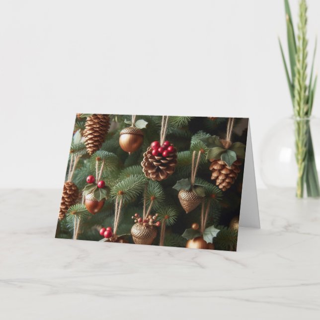 Cartes de voeux de Noël pour les ornements de bois (Devant)