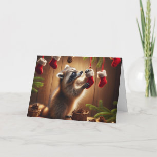 Cartes de voeux de Noël Raccoon