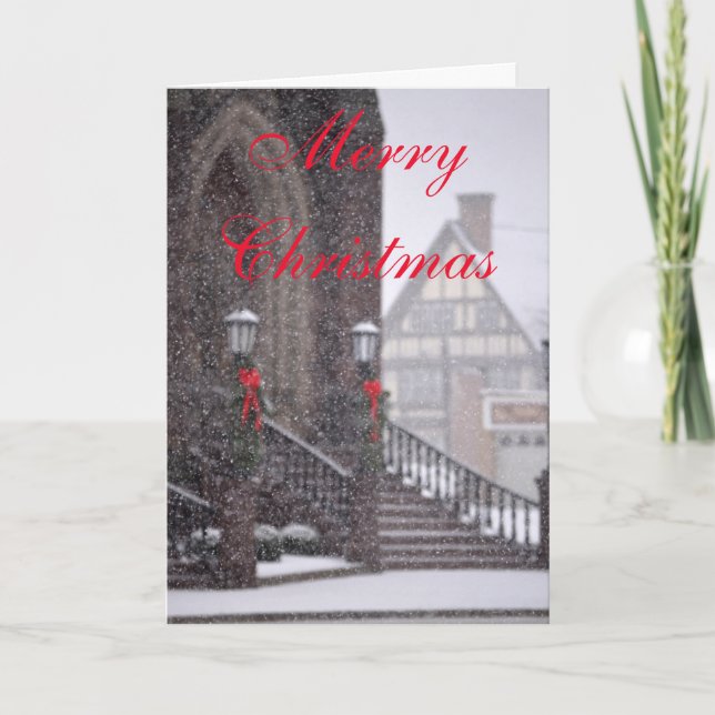 Cartes de voeux de Noël Simple Snow Church (Devant)