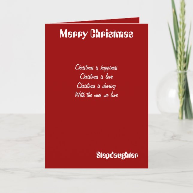 Cartes de voeux de Noël Stepgirl (Devant)