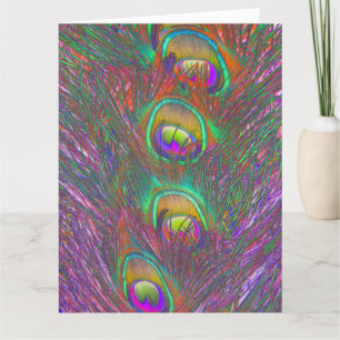 Cartes de voeux de Noël Tinsel Peacock