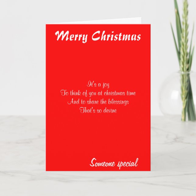 Cartes de voeux de Noël - une personne spéciale (Devant)