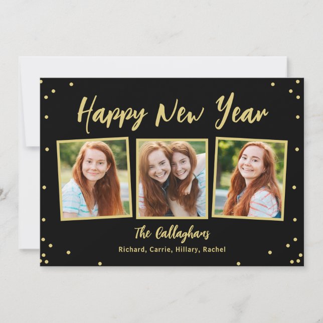 Cartes de vœux de Nouvel An en couleur modifiables (Devant)