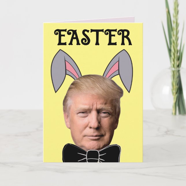 Cartes de vœux de Pâques de Donald Trump Funny Bun (Devant)