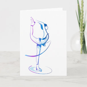 Cartes de voeux de patinage artistique de femme