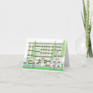 Cartes de vœux de printemps de rangée de maisons