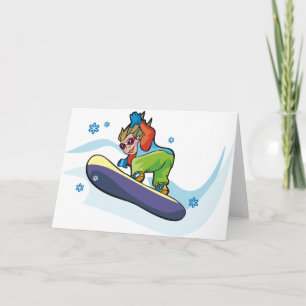 Cartes de voeux de snowboard