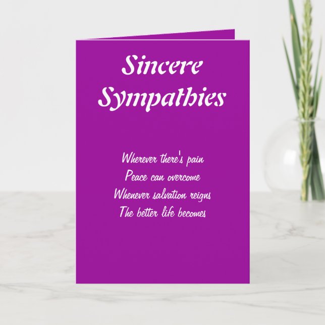 Cartes de voeux de sympathie sincère (Devant)