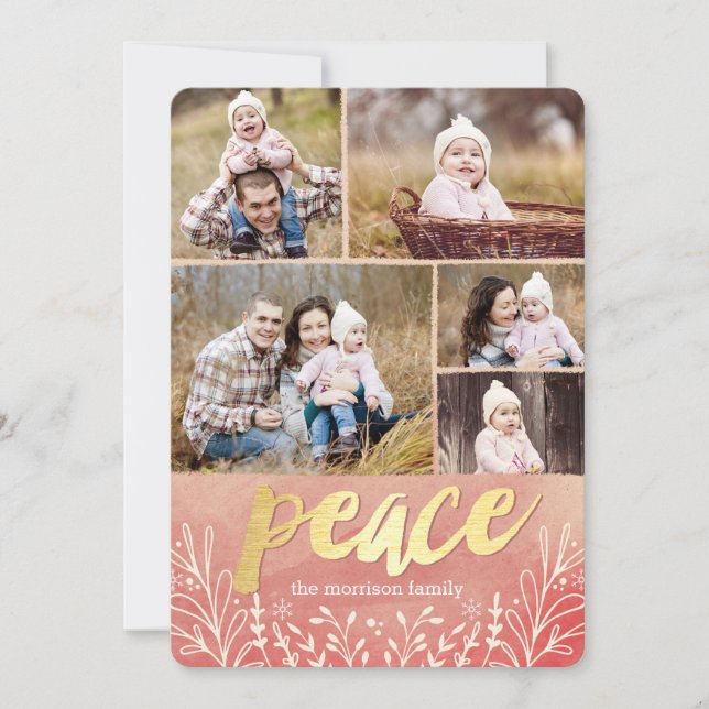 Cartes de vœux de vacances de salutation paisible (Devant)