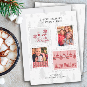 Cartes de vœux de vacances timbres-poste spéciaux