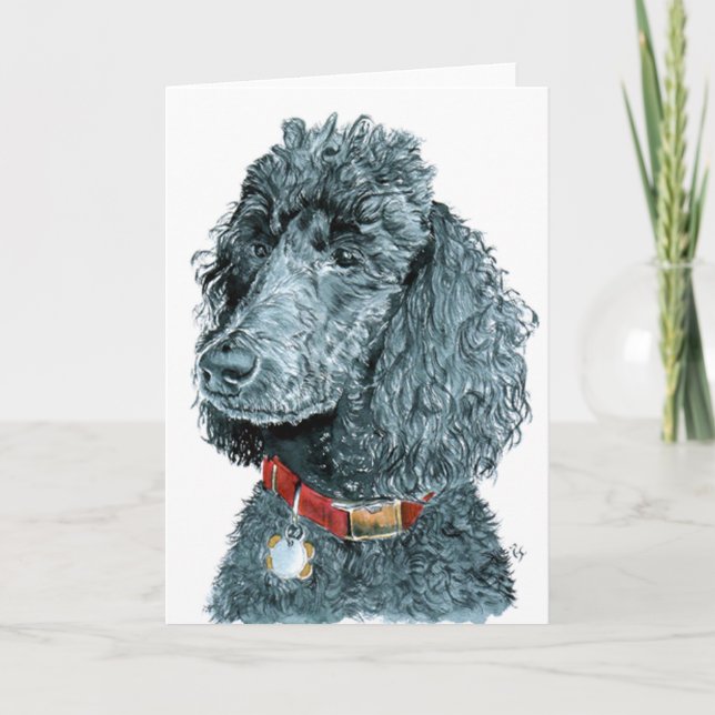Cartes de voeux de Whitney Black Poodle (Devant)