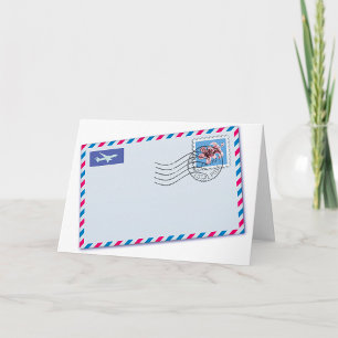 Cartes de voeux d'enveloppe d'avion