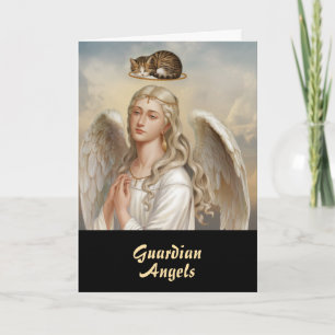Cartes de vœux des anges gardiens mignons