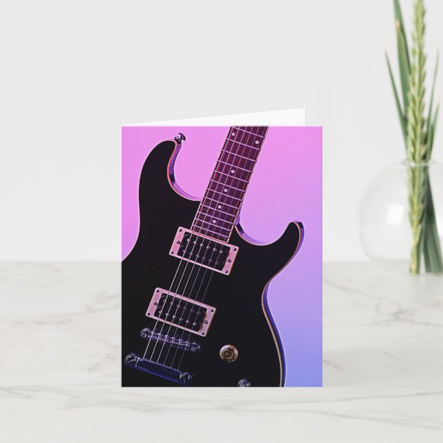Cartes de voeux d'image de guitare (Devant)