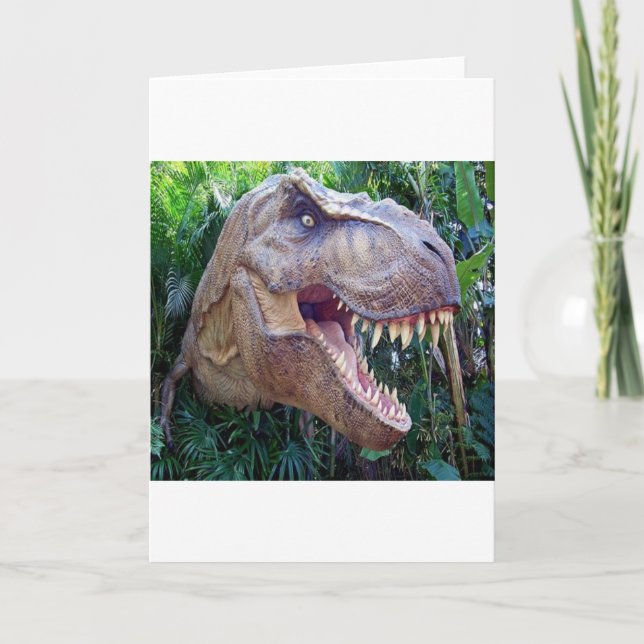 Cartes de voeux Dinosaur pour les vacances pour en (Devant)