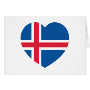 Cartes de voeux du drapeau du coeur islandais