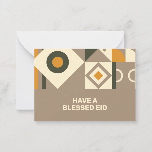 Cartes de vœux Eid géométriques de ton terre moder (Devant)