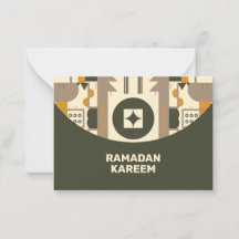 Cartes de vœux Eid géométriques ton terre rétro mo