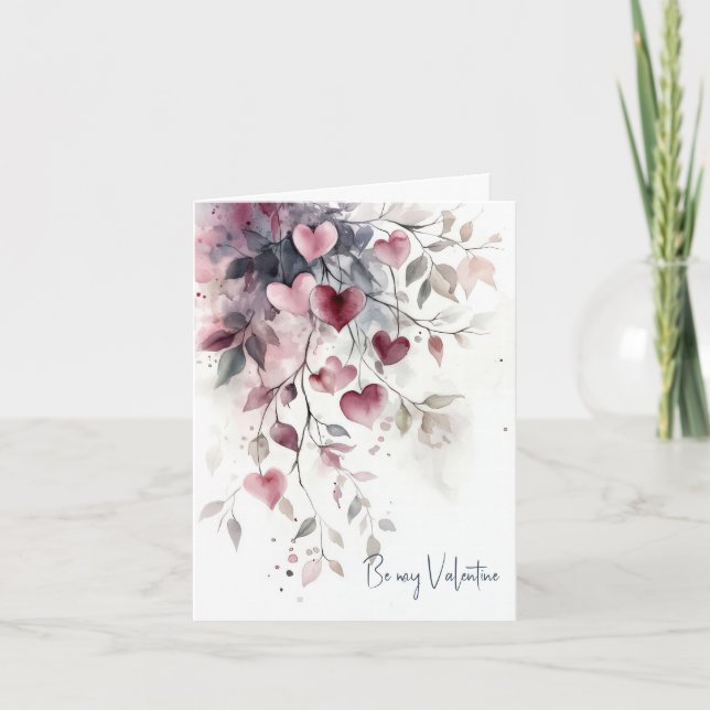 Cartes de vœux élégantes à l'aquarelle pour la Sai (Devant)