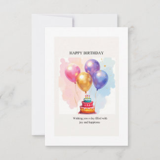 Cartes de voeux élégantes aquarelles Ballons & Gât