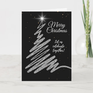 Cartes de voeux élégantes Black Christmas Tree