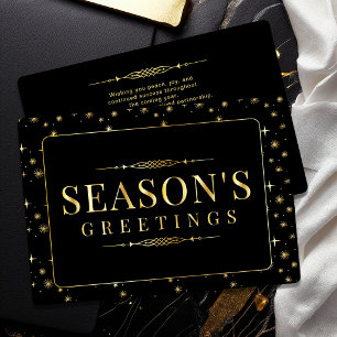 Cartes de vœux élégantes de saison en dorure