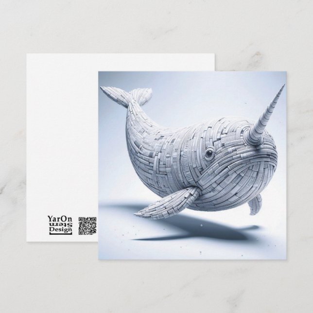 Cartes de voeux en papier Narwhal Rolled Magazine (Devant / Derrière)