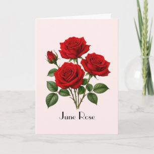 Cartes de vœux Fleurs de rose de juin