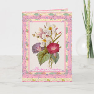 Cartes de voeux Fleurs florales Vintages roses