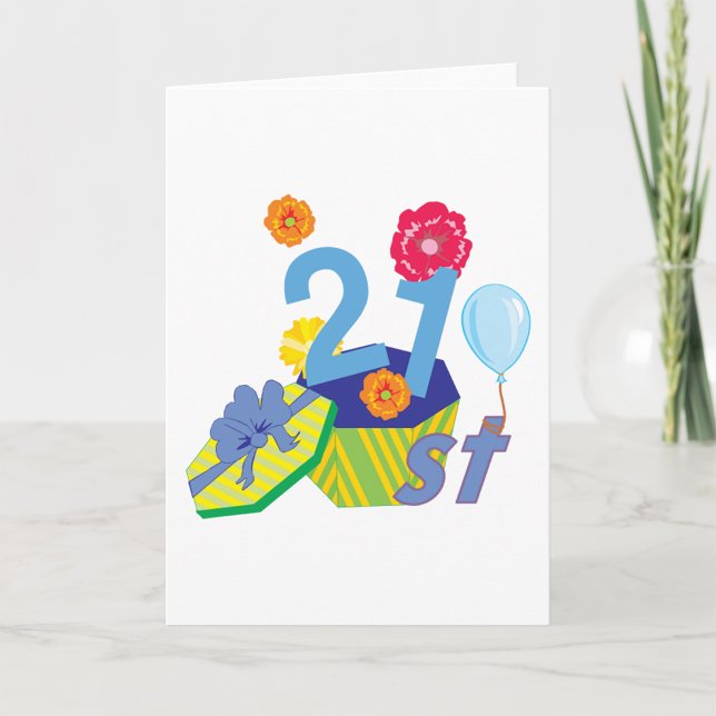 Cartes de voeux florales du 21e anniversaire (Créateur téléchargé)
