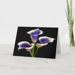 Cartes de vœux florales triples royales violettes