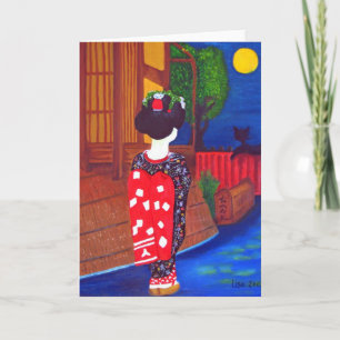 Cartes de voeux Geisha de minuit