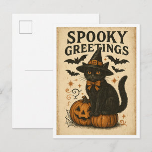 Cartes de vœux Halloween épouvantables vintage