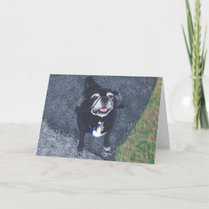 Cartes de voeux heureuses de peinture de chien de