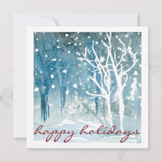 Cartes de vœux Joyeuses Fêtes de scène de neige hi