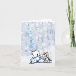 Cartes de vœux KiniArt Terriers d'hiver