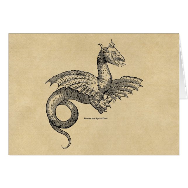 Cartes de voeux magiques pour dragon ailé (Devant horizontal)