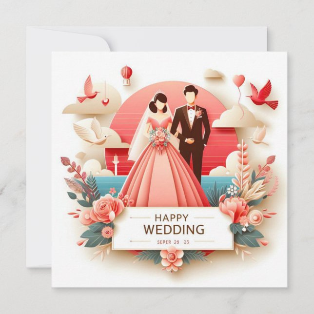 Cartes de voeux Mariages joyeuses (Devant)