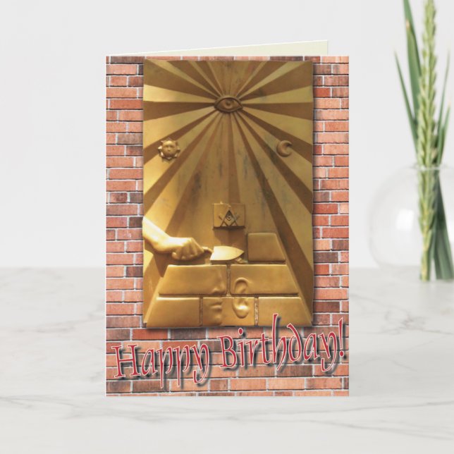 Cartes de voeux masoniques pliées Anniversaire 5"  (Devant)