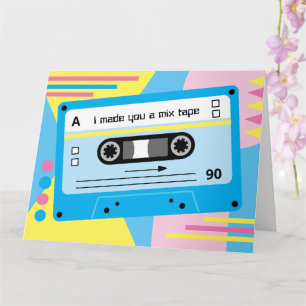 Cartes de vœux mixtes sur cassette bleue Old Skool