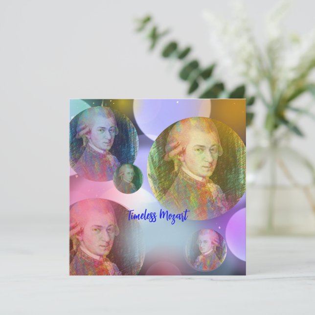 Cartes de voeux Mozart Music intemporelles (Debout devant)