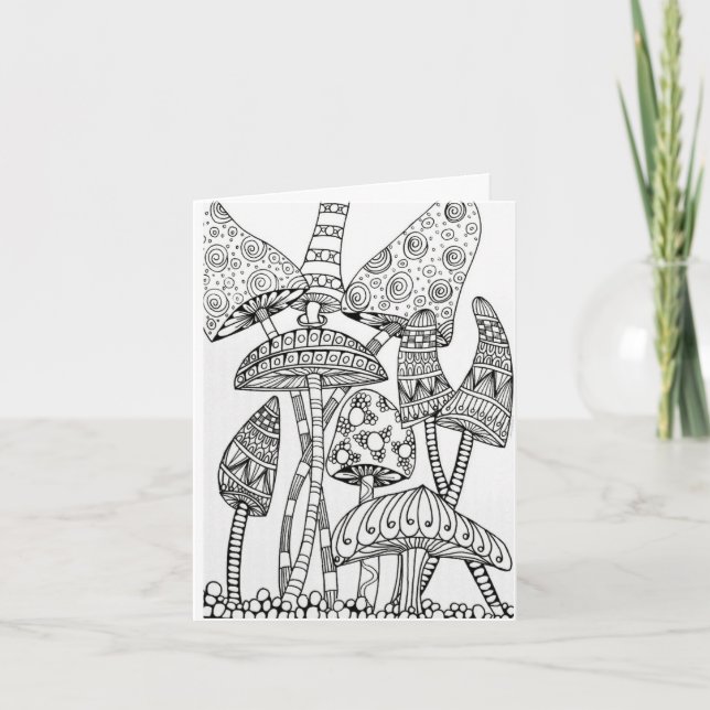Cartes de voeux - Mushrooms Doodle (Devant)