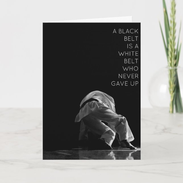 Cartes de voeux NOIR LA CEINTURE EST BLANCHE (Devant)