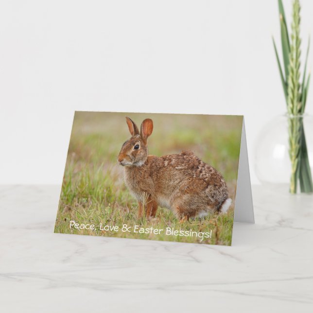 Cartes de vœux Paix, Amour et Bénédictions de Pâqu (Devant)