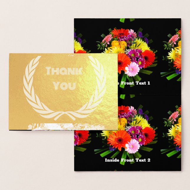 Cartes de vœux personnalisées avec texte de remerc (Affichage)