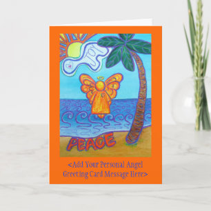 Cartes de voeux personnalisées Joy and Peace Beach